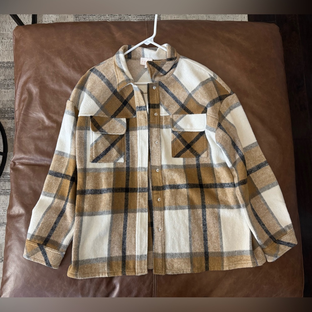 Plaid shacket from a boutique